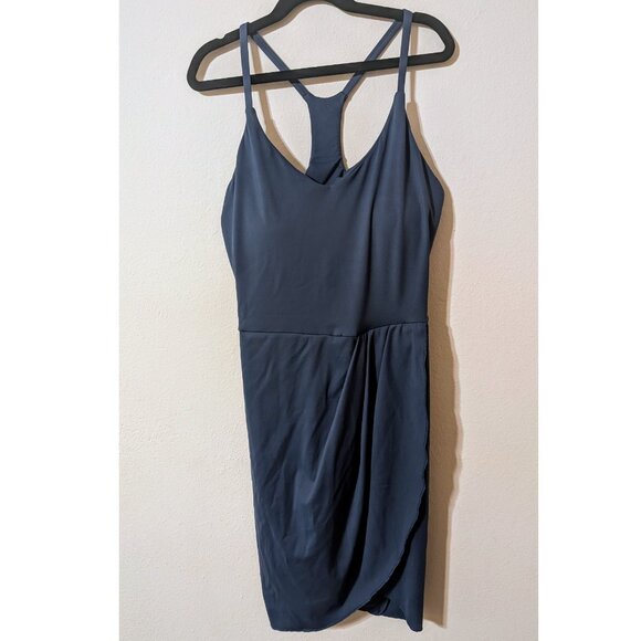 Halara Softlyzero Backless Racerback Split Asymmetric Crossover Hem Ruched Mini - Picture 5 of 7